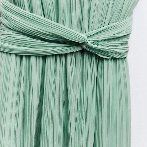 ZARA KNOTTED WAIST PLEATED JUMPSUIT - Picture 3 of 9
